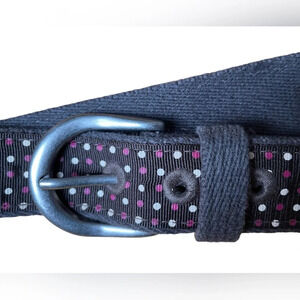 AMERICAN EAGLE BROWN POLKA DOT CANVAS BELT